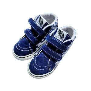Vans Toddler Shoes Size 8.5 Blue & White Velcro Hi Top